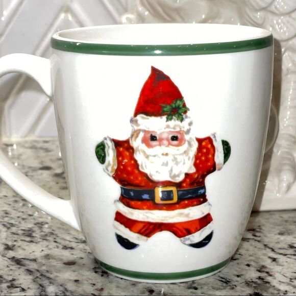 Set of 2 Traditions Holiday Celebrations by Christopher Radko Santa Cup/Mug - Picture 4 of 7
